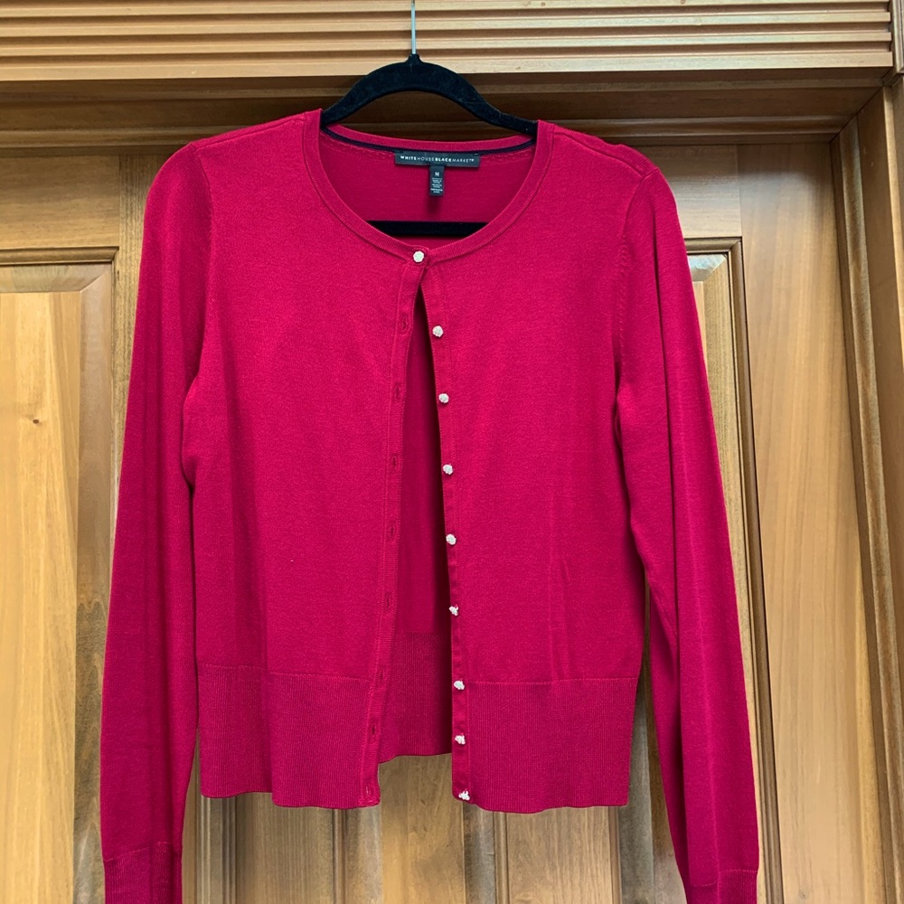WHBM Cranberry Cardigan Ex. Condition.